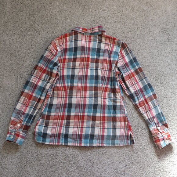 Patagonia Womens Plaid Long-Sleeved Shirt Size 8 White/Red/Blue Organic Cotton - Picture 4 of 9